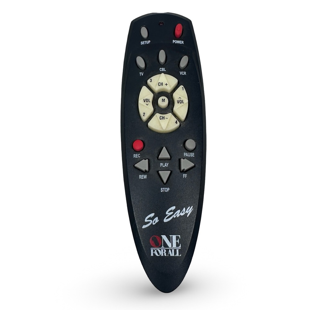 One For All URC-3030B04 So Easy Universal Remote Control TV CBL VCR Black Gray